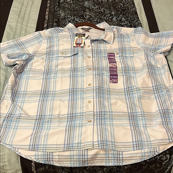 Eddie Bauer Other - Eddie Bauer Light Blue Plaid Kids Button Down Shirt, new with tags, size XXL